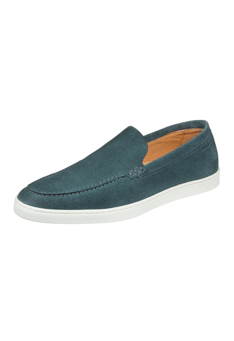 Petrol blauw suède Lugano loafer