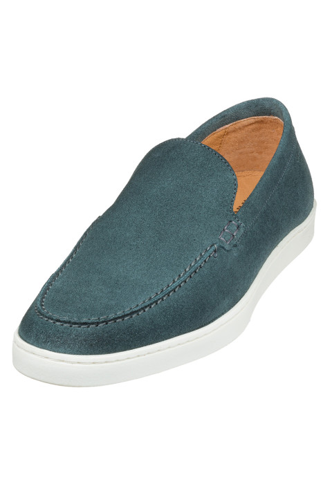 Petrol blauw suède Lugano loafer