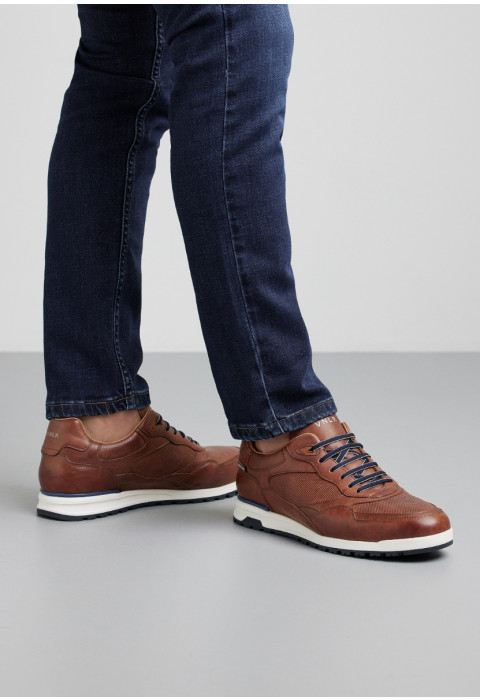 Licht cognac gladleren Ravello sneaker