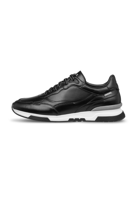 Zwart gladleren Romeo sneaker
