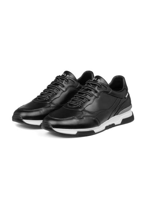 Zwart gladleren Romeo sneaker