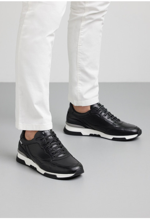 Zwart gladleren Romeo sneaker