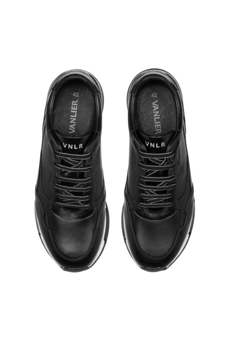 Zwart gladleren Romeo sneaker