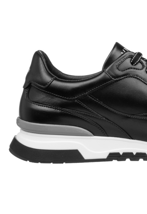 Zwart gladleren Romeo sneaker