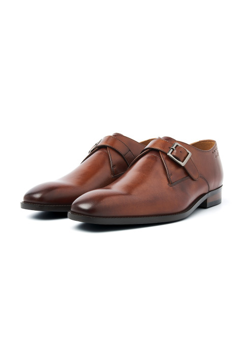 Cognac gladleren Bregenz gespschoen